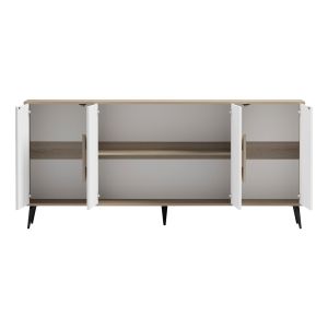 Savore buffet HM18368.11 melamine in sonama/white - black metal legs 180X35.5X82ВСМ.