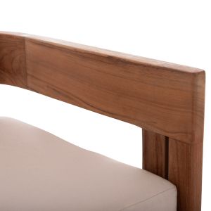 Two-seater sofa Kioto HM6381 teak in natural color - beige with pillows 140X77X72ВСМ.