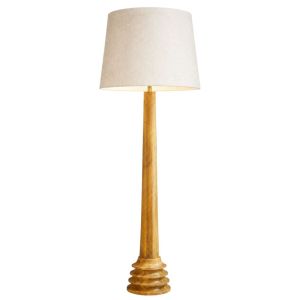 Wooden lamp with beige lampshade D24X135CM