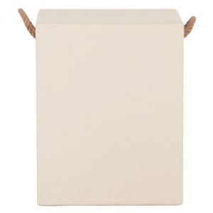 Square stool with rope handles Zak HM6581.02 fiber cement in beige 36X36X45.5HCM.