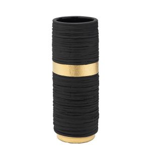 Керамична ваза черно-златна 11.5X11.5X30.5СМ