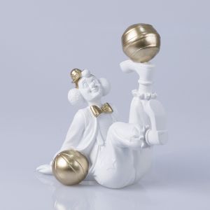 Клоун полирезин бял - златен 22X13X23СМ