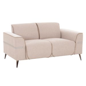 Sofa set 2 pieces Ferin HM6070.12 ecru fabric with metal legs