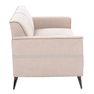 Sofa set 2 pieces Ferin HM6070.12 ecru fabric with metal legs