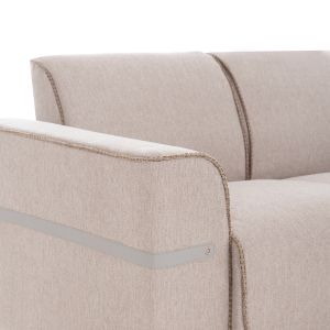 Sofa set 2 pieces Ferin HM6070.12 ecru fabric with metal legs