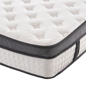 Bed with mattress & storage space Briley HM10807.01 gray velvet - for mattress 160X200CM.