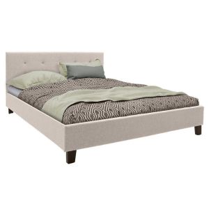 Bed with mattress Mago-Resty fabric ecru 160x200cm