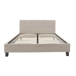 Bed with mattress Mago-Resty fabric ecru 160x200cm