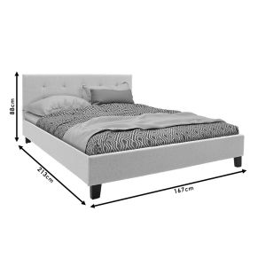 Bed with mattress Mago-Resty fabric ecru 160x200cm