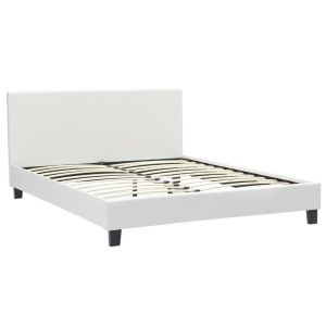 Bed with mattress Nevil-Nemesis PU white 150x200cm