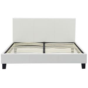 Bed with mattress Nevil-Nemesis PU white 150x200cm