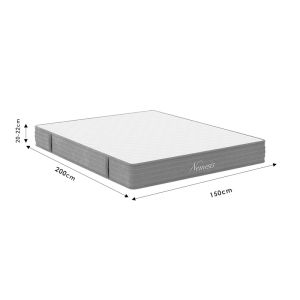 Bed with mattress Nevil-Nemesis PU white 150x200cm