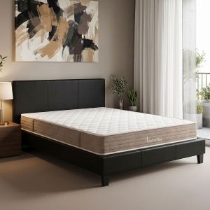 Bed with mattress Nevil-Nemesis pu black 150x200cm