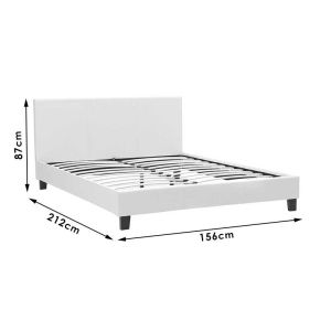 Bed with mattress Nevil-Utopia PU white 150x200cm
