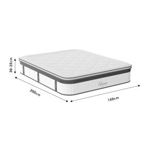 Bed with mattress Nevil-Utopia PU white 150x200cm