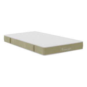 Bed with mattress and storage space Molito-Nemesis velvet ecru 120x200cm
