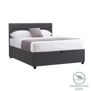 Bed with mattress and storage space Molito-Perfecto velvet anthracite 120x200cm