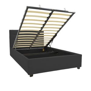 Bed with mattress and storage space Molito-Perfecto velvet anthracite 120x200cm