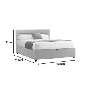 Bed with mattress and storage space Molito-Perfecto velvet anthracite 120x200cm