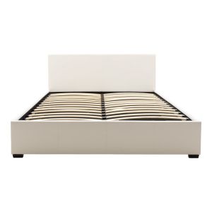 Bed with mattress and storage space Norse-Resty PU white 160x200cm