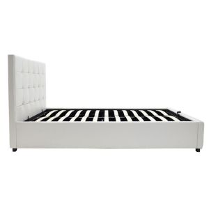 Bed with mattress and storage space Roi-Nemesis PU white 160x200cm