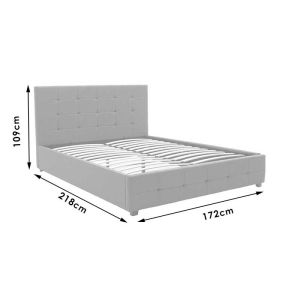 Bed with mattress and storage space Roi-Nemesis PU white 160x200cm