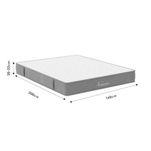 Bed with mattress and storage space Roi-Nemesis fabric, anthracite, 160x200 cm