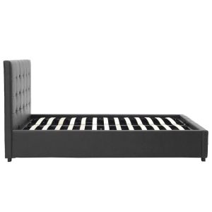 Bed with mattress and storage space Roi-Resty PU black 160x200cm