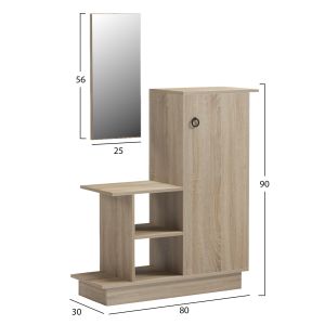 Мебел за антре с огледало Song HM18379.01 меламин в цвят сонама 80X30X90HCM