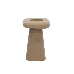 Metal candlestick matte - glossy terracotta mocha 9X9X13CM