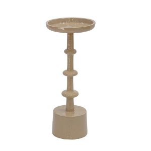 Metal candle holder with shiny mocha 10X10X26CM