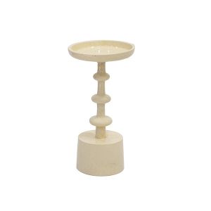 Metal candle holder with glitter pieces, beige, 10X10X20CM