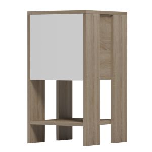 Bedside table Argus HM18378.11 melamine in white/sonama 30X30X55WCM.