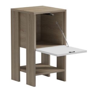 Bedside table Argus HM18378.11 melamine in white/sonama 30X30X55WCM.
