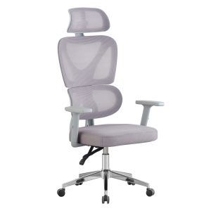 Офис стол Novar HM1218.02 бял Pp-светлосива мрежа-хромирана база 51X49X129HСМ.