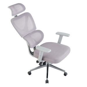 Офис стол Novar HM1218.02 бял Pp-светлосива мрежа-хромирана база 51X49X129HСМ.