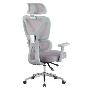 Офис стол Novar HM1218.02 бял Pp-светлосива мрежа-хромирана база 51X49X129HСМ.