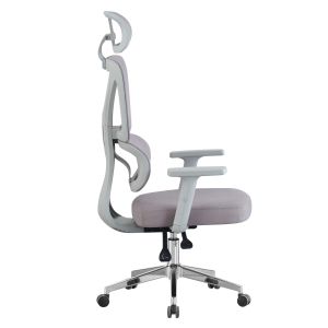 Офис стол Novar HM1218.02 бял Pp-светлосива мрежа-хромирана база 51X49X129HСМ.