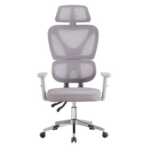 Офис стол Novar HM1218.02 бял Pp-светлосива мрежа-хромирана база 51X49X129HСМ.