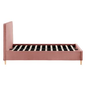 Semi-double bed with mattress Maylin HM10758.01 ash rose velvet mattress 120X200CM.