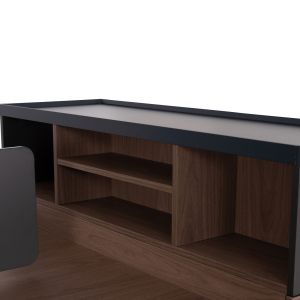 Работна станция за 4 места Mavix HM2158 меламин-метал в сиво/орех 280X123X110ВСМ.
