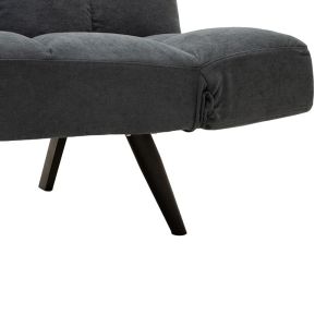 THREE-SEATER SOFA BED WITH BLACK LEGS Freddo DAMASK COLOR DARK GREY