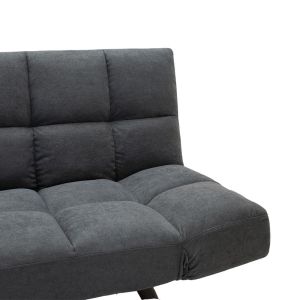 THREE-SEATER SOFA BED WITH BLACK LEGS Freddo DAMASK COLOR DARK GREY
