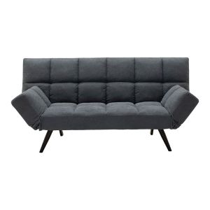 THREE-SEATER SOFA BED WITH BLACK LEGS Freddo DAMASK COLOR DARK GREY