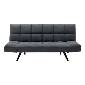 THREE-SEATER SOFA BED WITH BLACK LEGS Freddo DAMASK COLOR DARK GREY