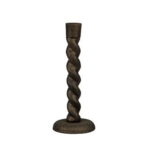 Candlestick metal mosaic antique dark gray 10X10X25CM