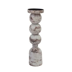 Mosaic candlestick antique brown 8X8X24.5CM