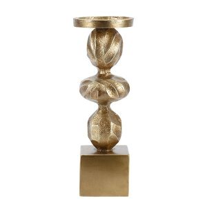 Polyresin candlestick gold 11X11X32.2CM