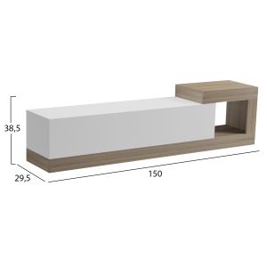 Wall TV cabinet Essenza HM18372.11 melamine sonama/white 150X29.6X38.6HCM.
