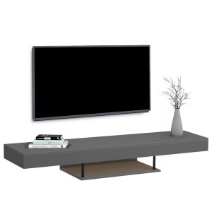 Wall TV cabinet with Led Savor HM18381.05 melamine in gray 150X29.5X22ВСМ